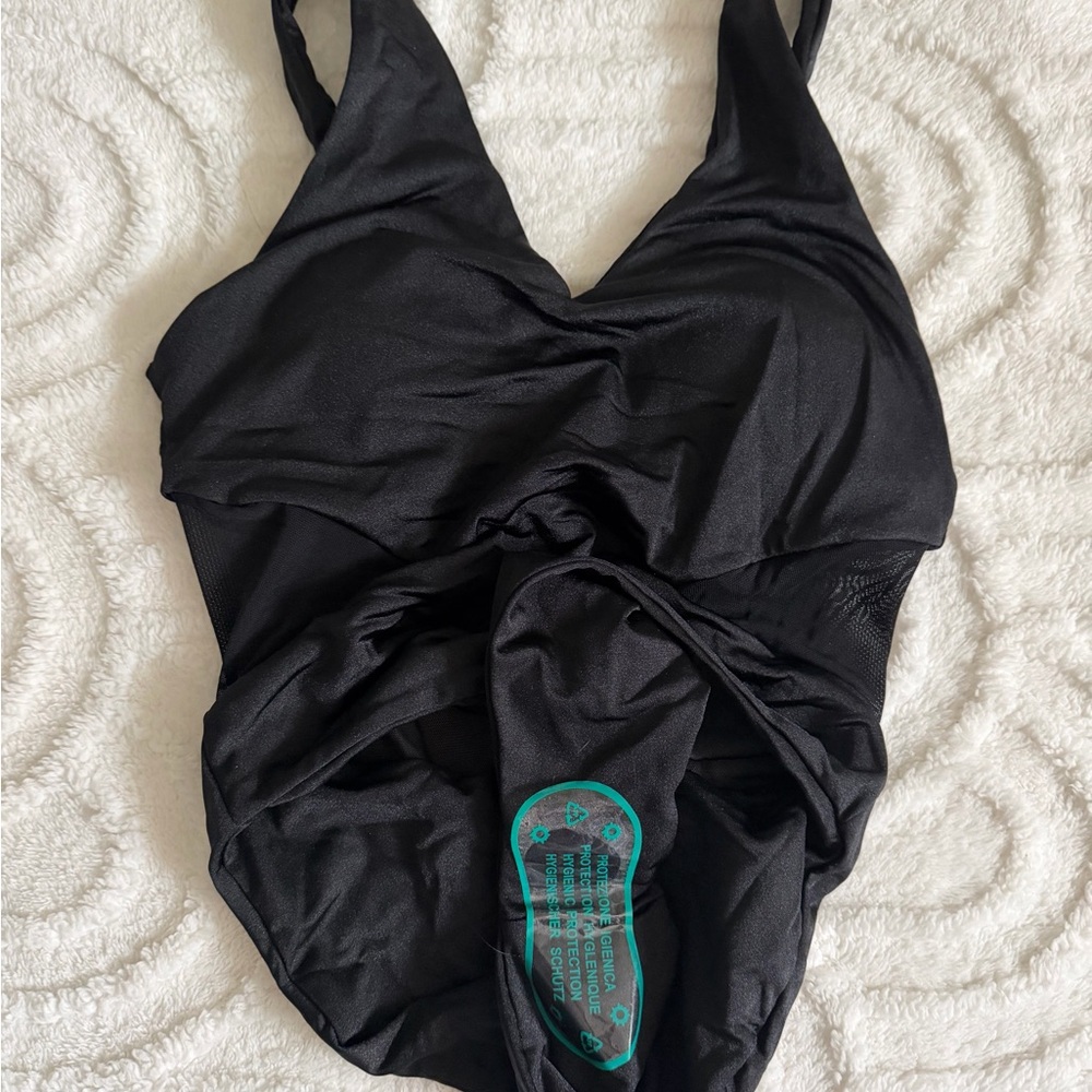 BuffBunny Vitamin Sea Black One-Piece Swimsuit w/ Mesh Side Detail, Size S, NWT - Picture 9 of 12